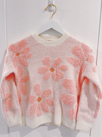 Love Daisy Pink Fuzzy Daisy Sweater