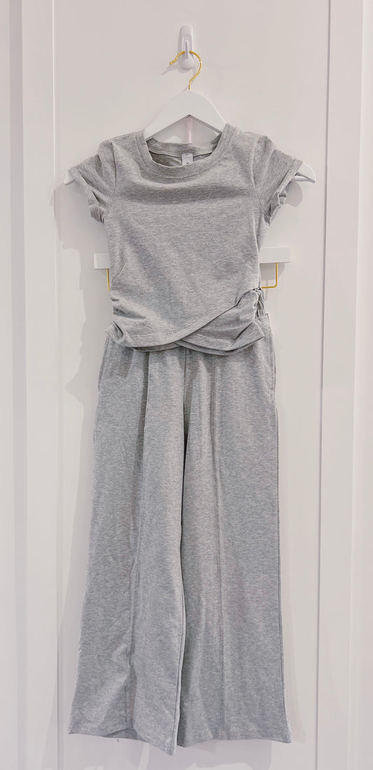 Light Heather Grey Jersey Pant Set