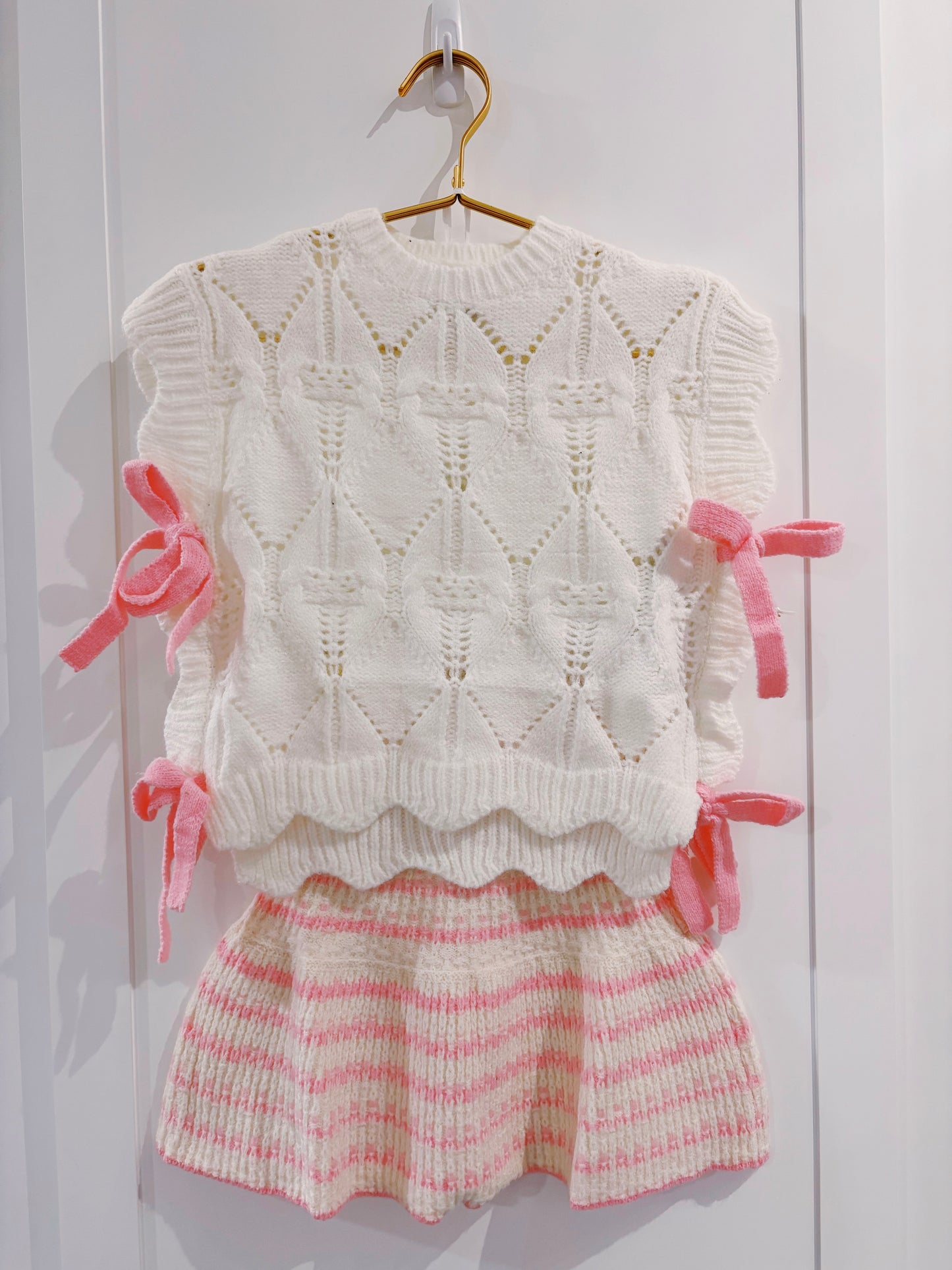 Pink Printed Sweater Skirt