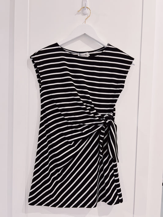 Molly Bracken Black/White Stripe Knit Dress