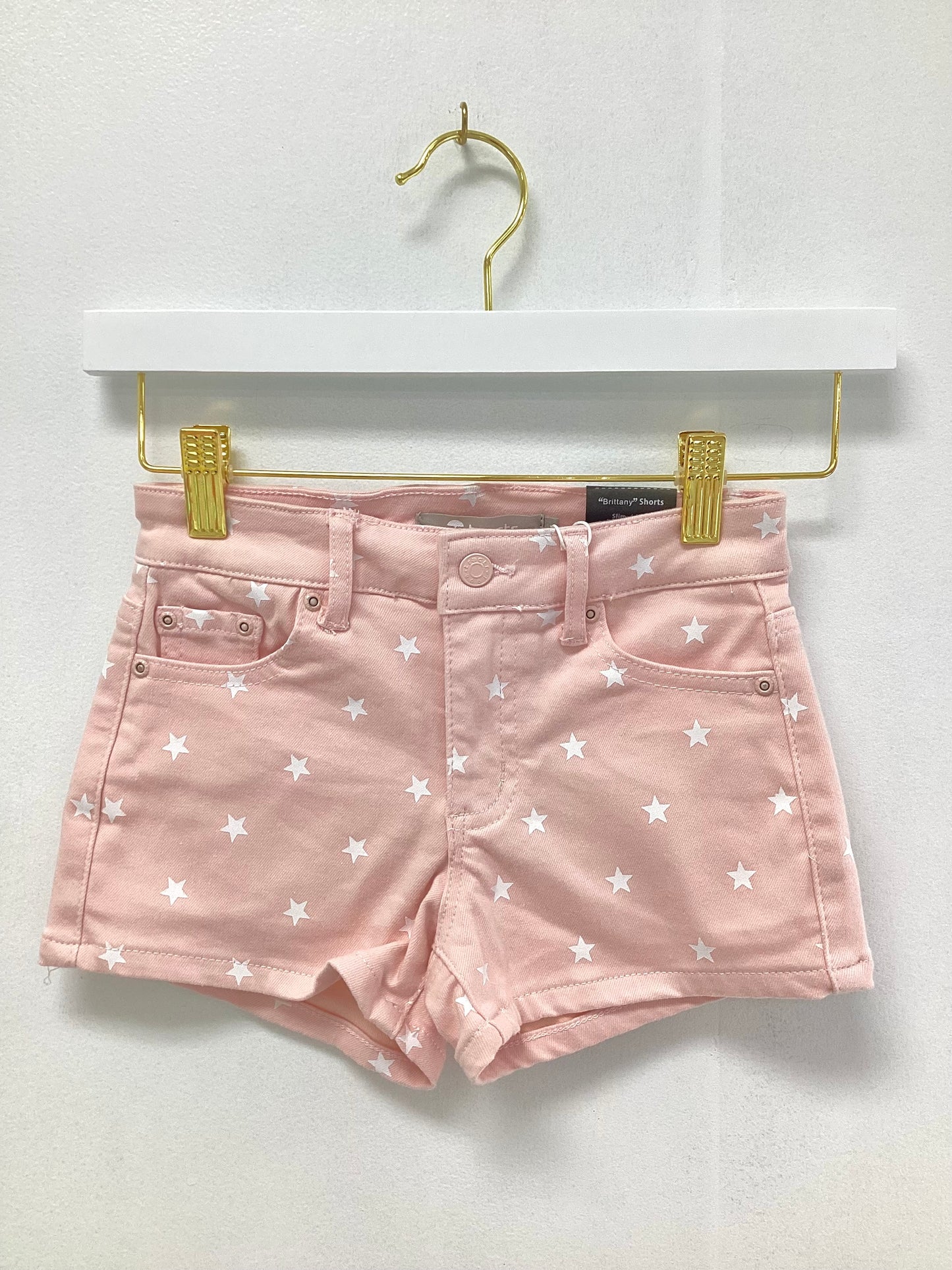 Tractr Light Pink Star Denim Shorts