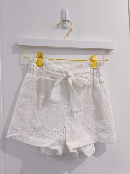 Molly Bracken White Eyelet Woven Shorts