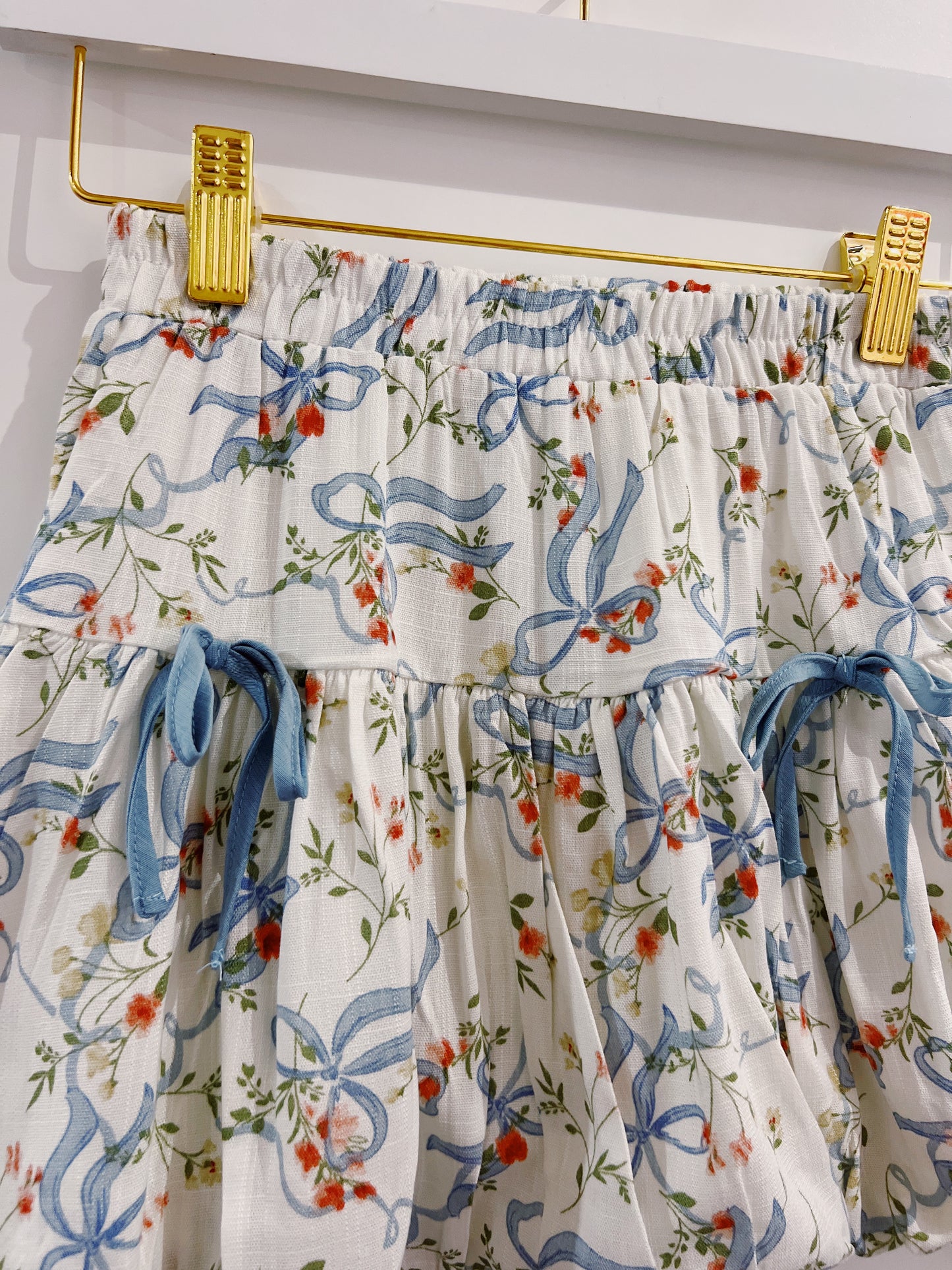 Hayden Blue Floral Ribbon Skirt
