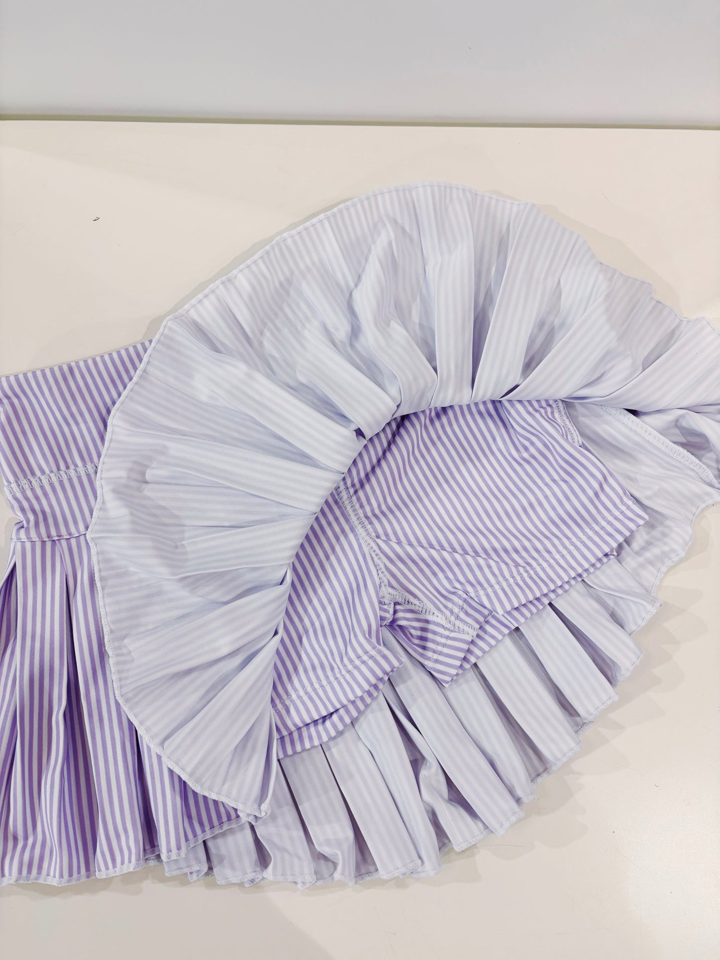Azarhia Mini Pleated Skort- Lavender Stripe