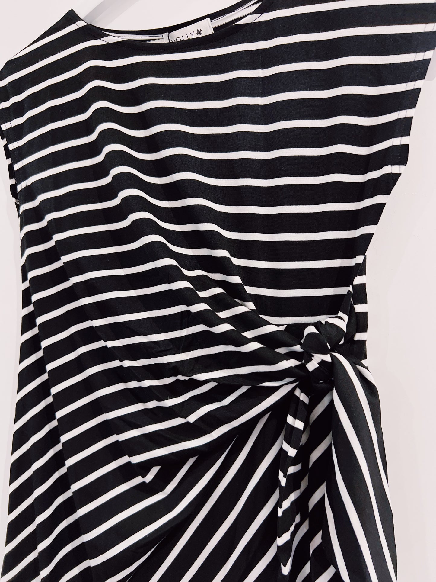 Molly Bracken Black/White Stripe Knit Dress