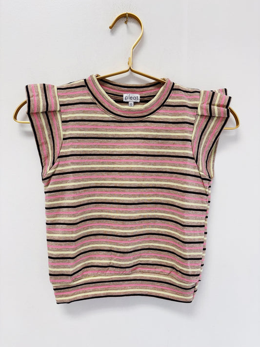 Pleat Tan/Pink/Yellow Olivia Top