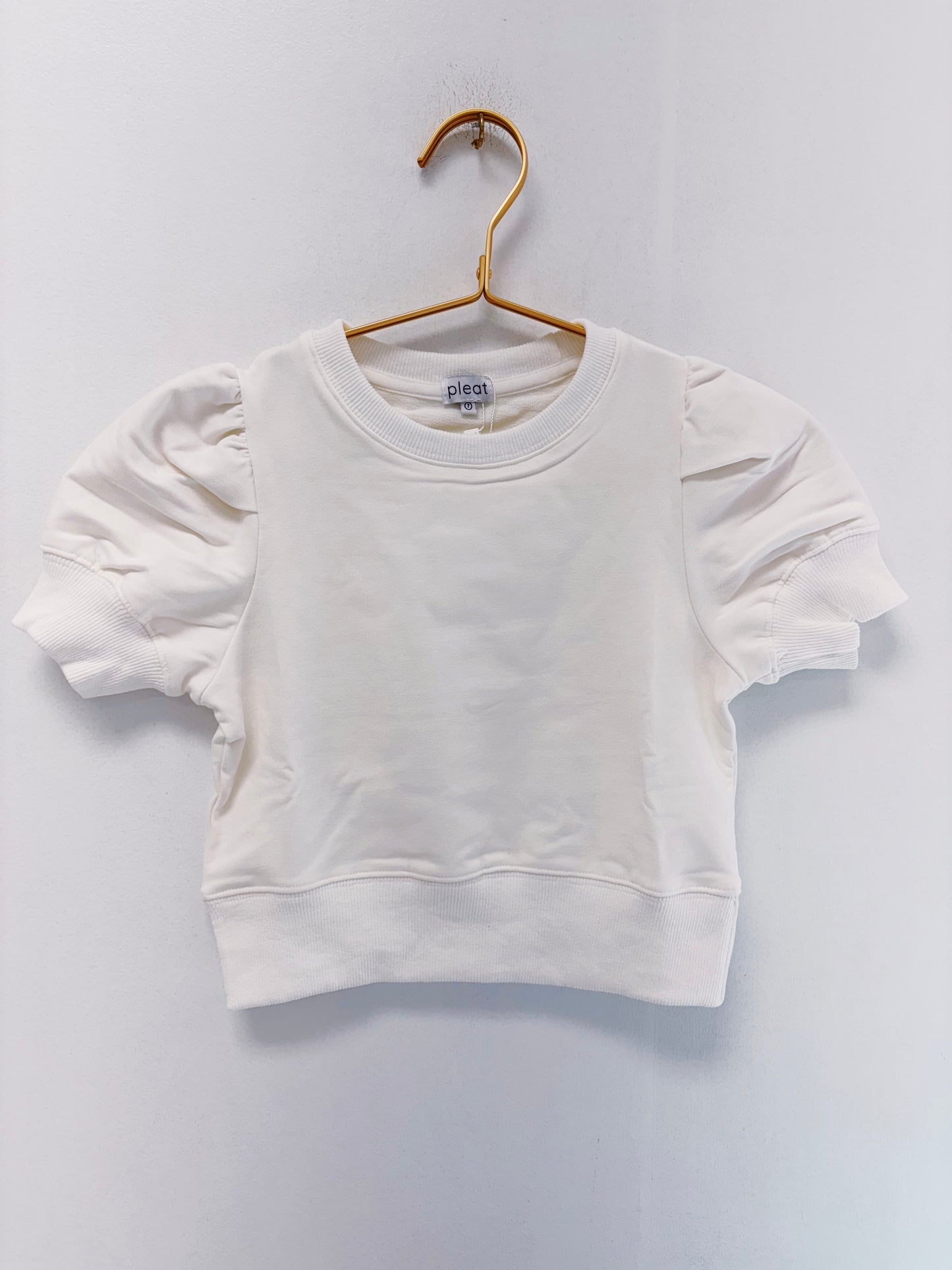 Pleat White Riley Sweatshirt