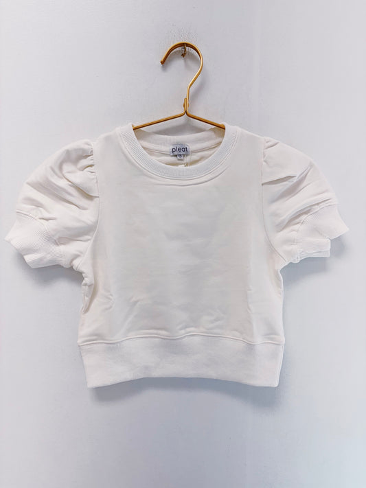 Pleat White Riley Sweatshirt