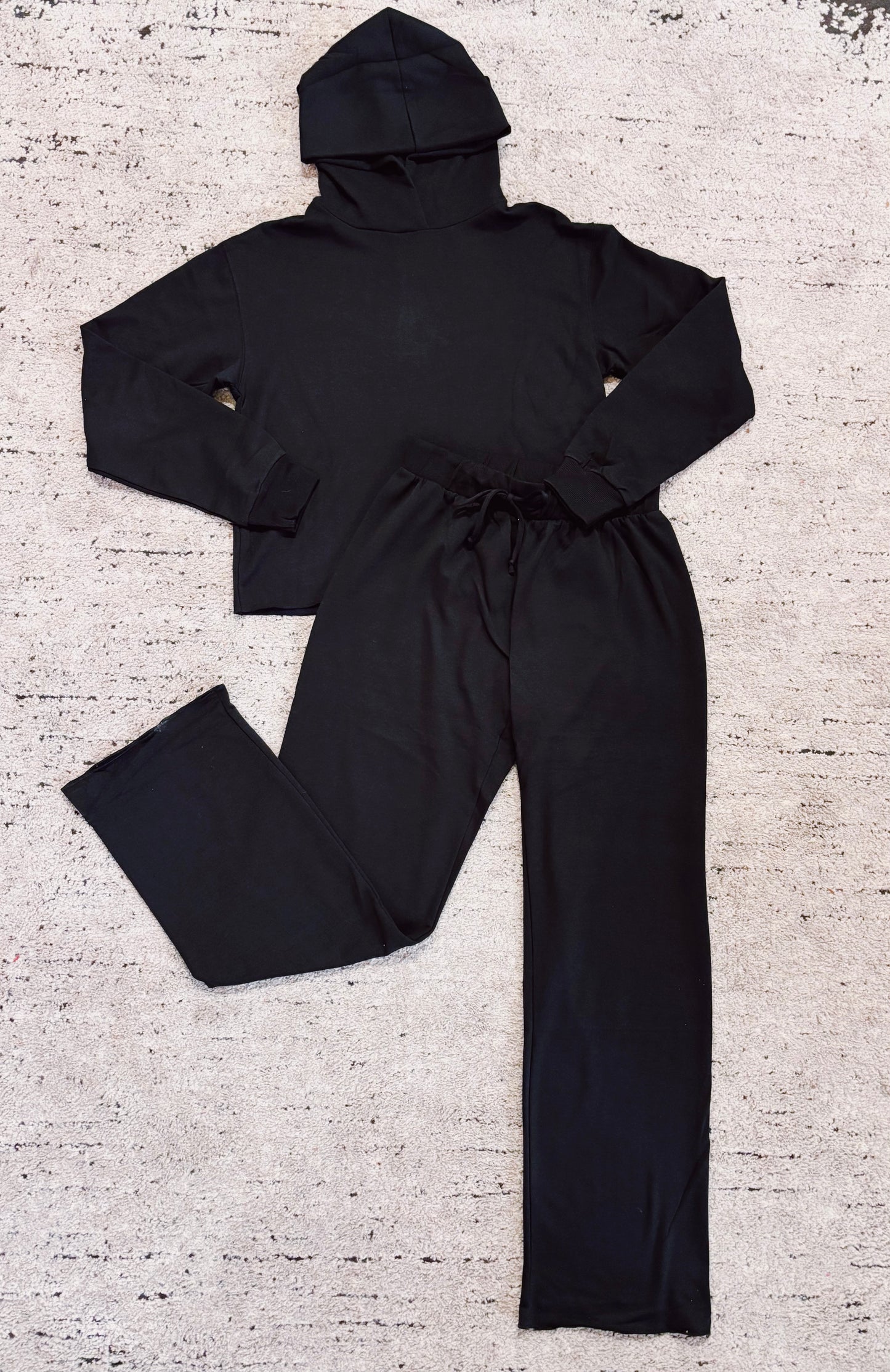 Suzette Black Cloud Wide Leg Raw Edge Pant