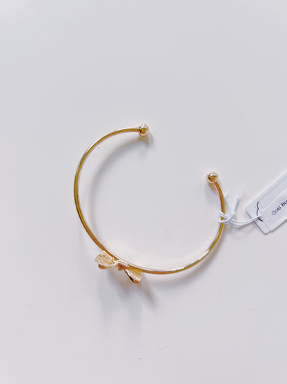 Gold Bow Accent Cuff Bracelet
