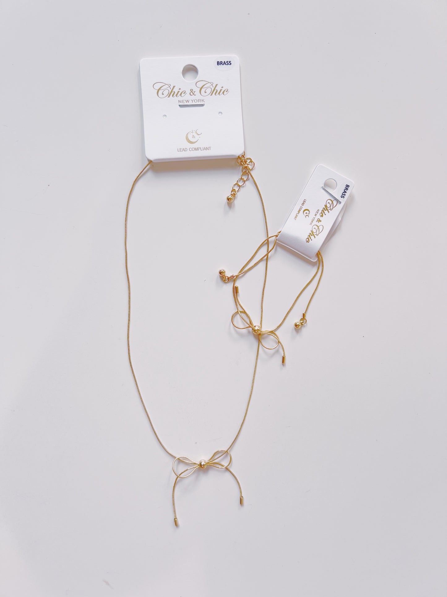 Gold Bow Snake Chain Bracelet
