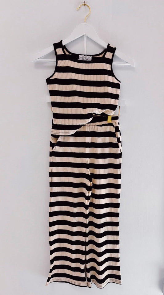 Sadie & Sage Black/Ivory Stripe Rib Tank