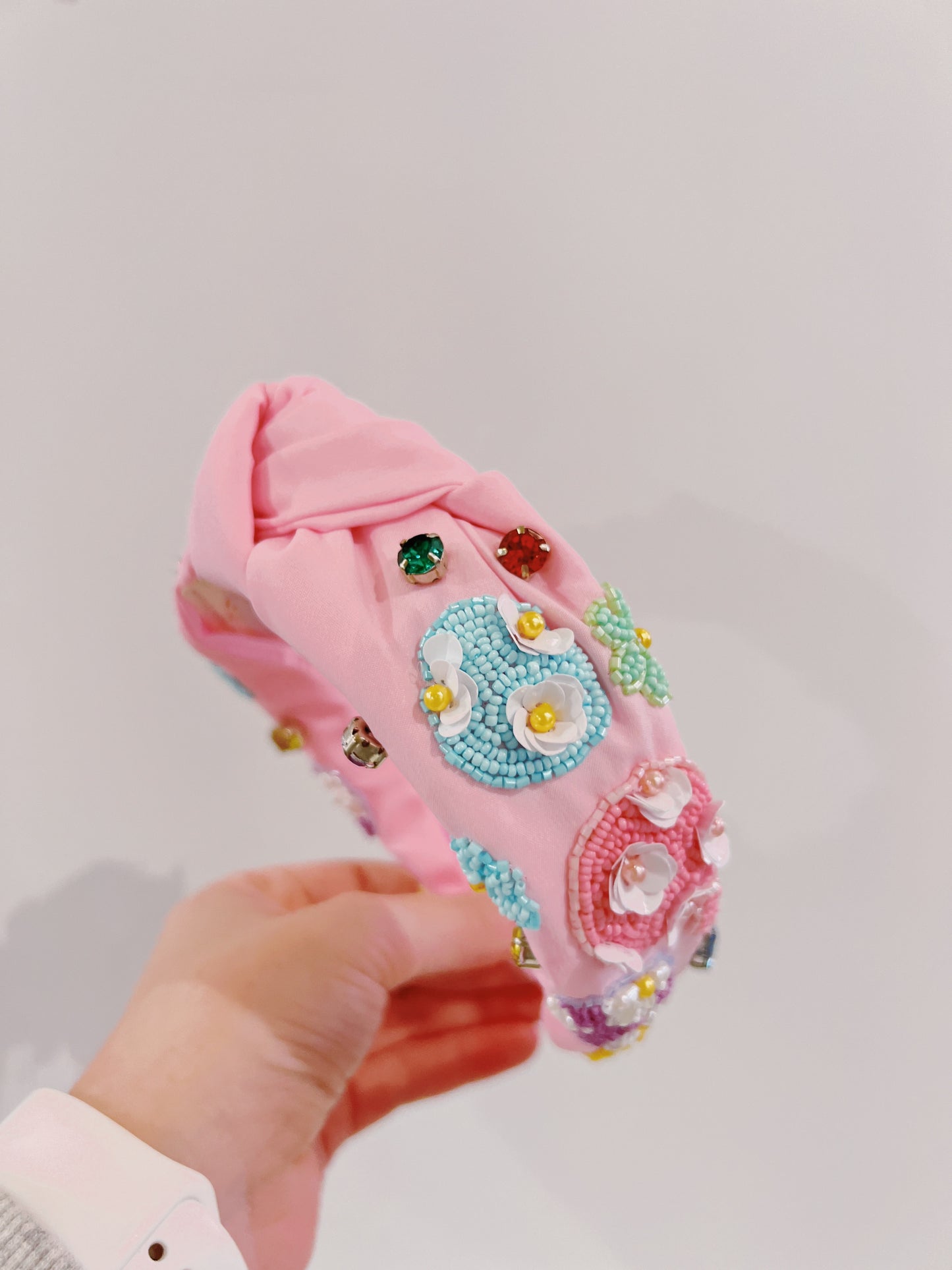 Easter Egg & Flower Beaded Headband