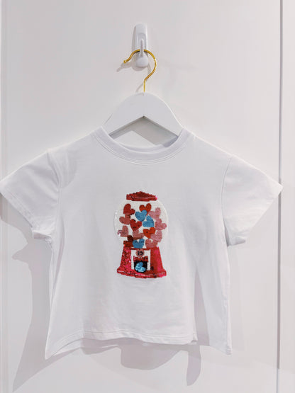 Azarhia Sequin Gumball Hearts Boxy Tee