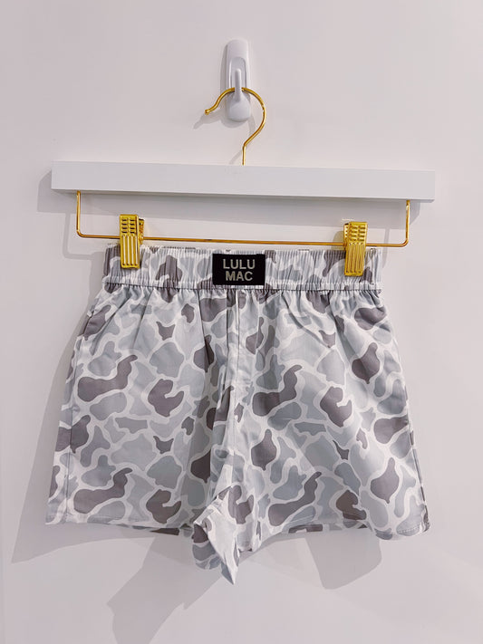 LuLu Mac Kid White Camo Shorts