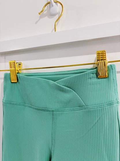 Dusty Jade Green Flare S/S Crossover Legging Set