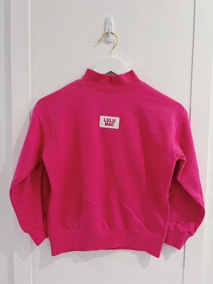LuLu Mac Kid Terry Cloth Top- Hot Pink
