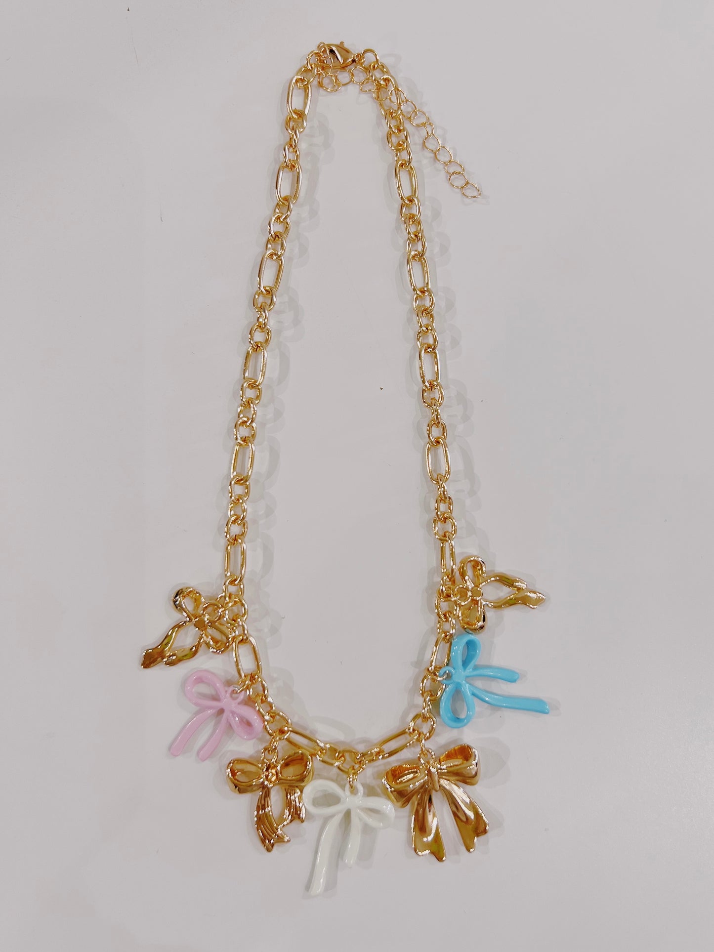 Pastel Bow Charm Necklace