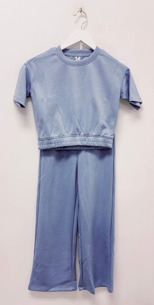 Forever Blue Crewneck Scuba Pant Set