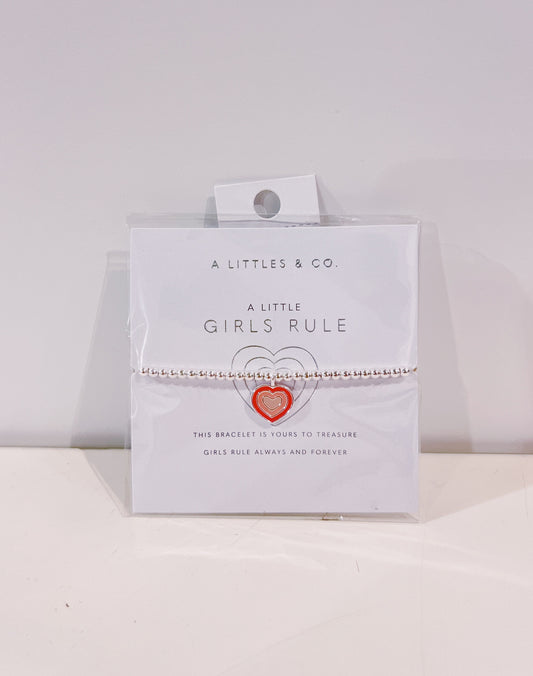 A Little Silver Girls Rule Bracelet
