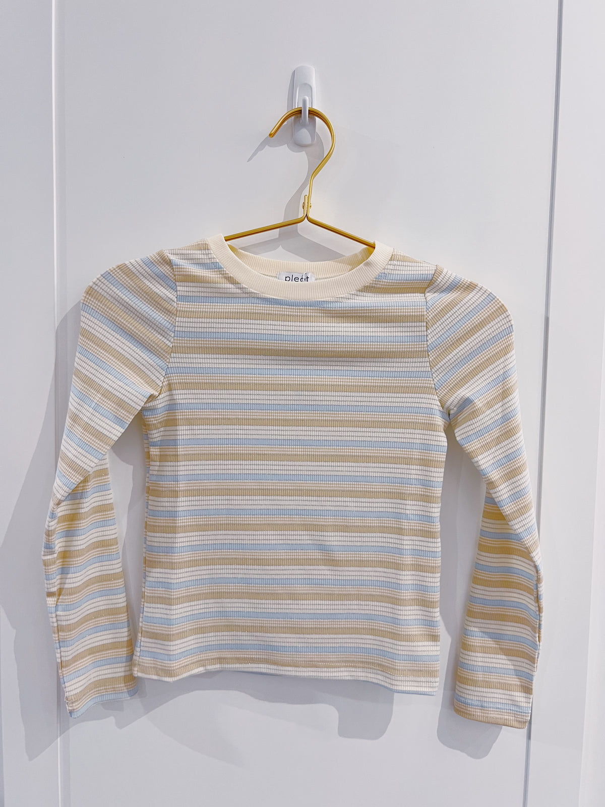 Pleat Blue/Cream Ella Tee