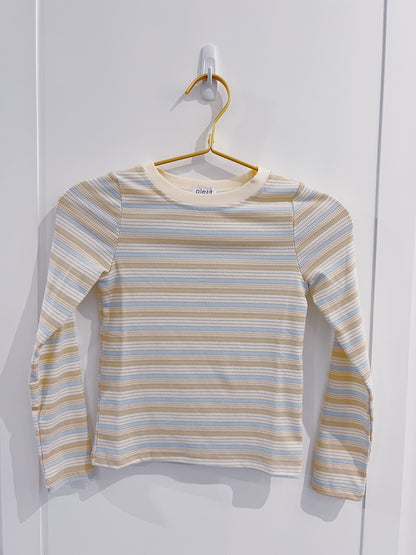 Pleat Blue/Cream Ella Tee