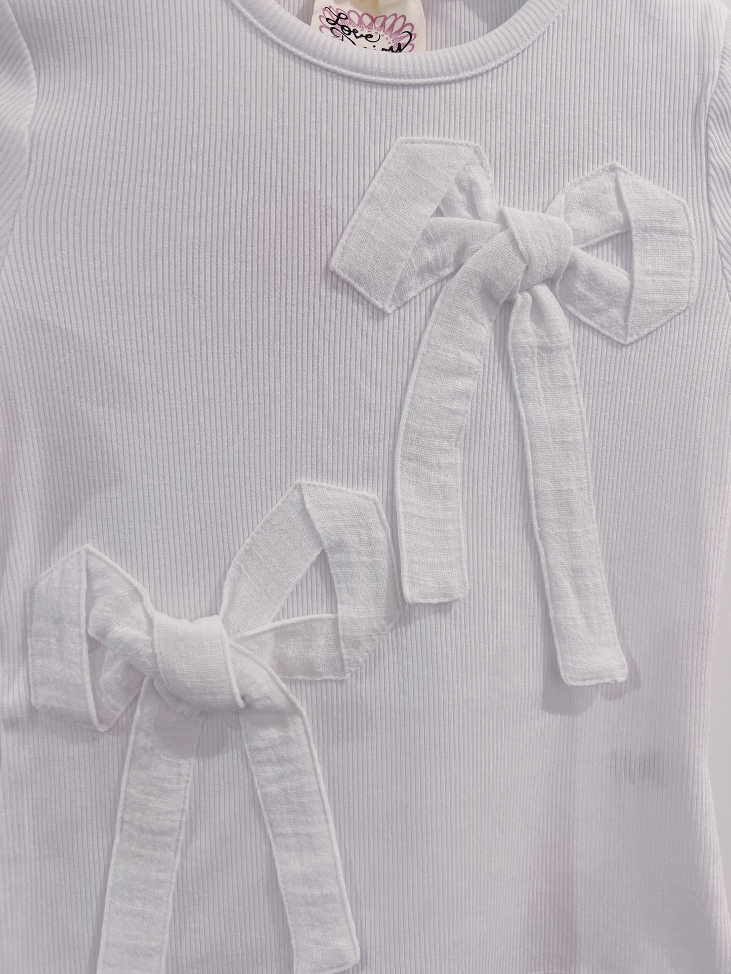 Love Daisy White Ribbon Trim Top