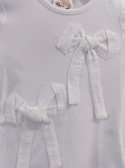 Love Daisy White Ribbon Trim Top