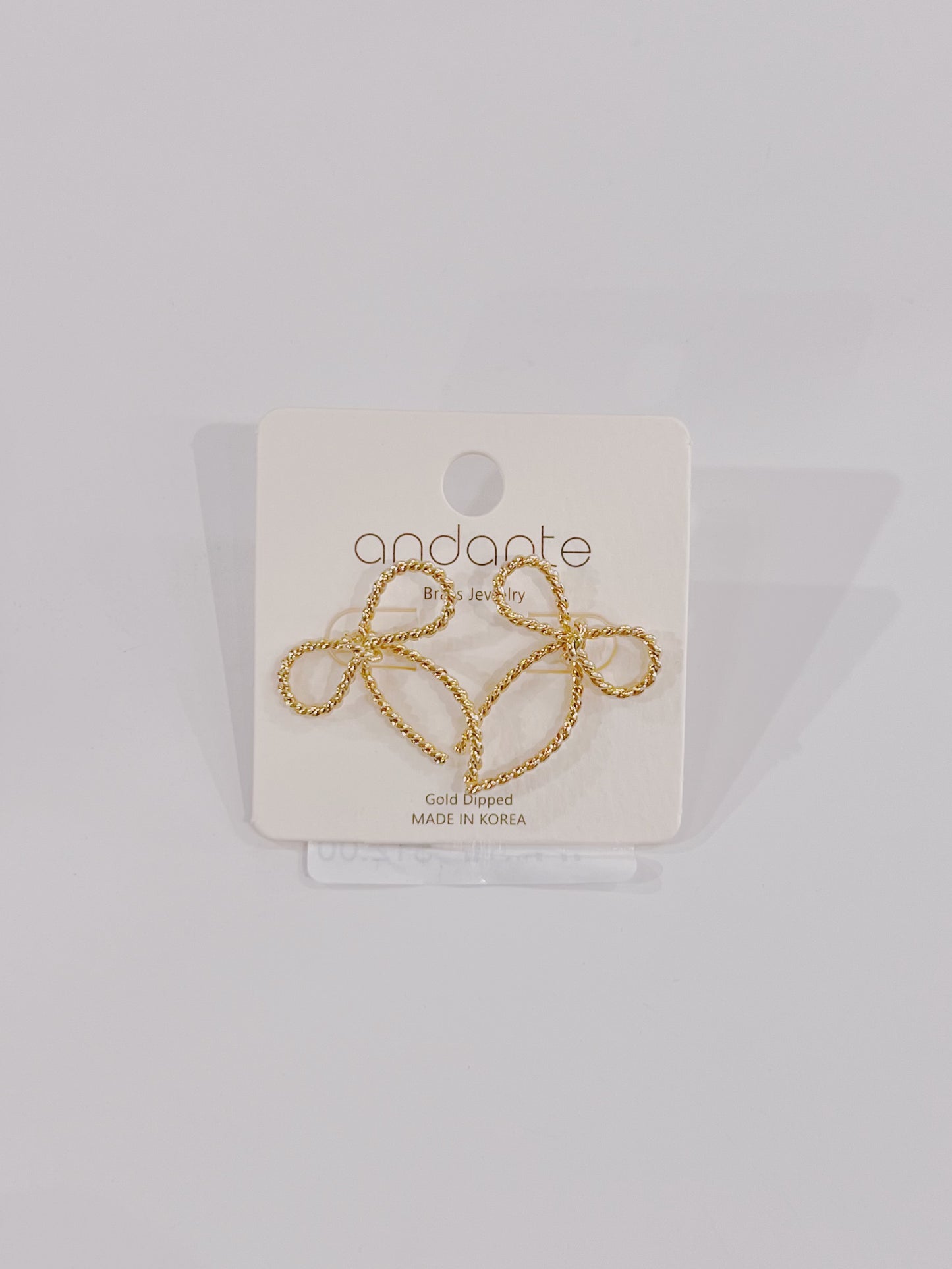 Thin Gold Rope Bow Studs