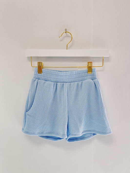 Erge Blue Waved Rib Short