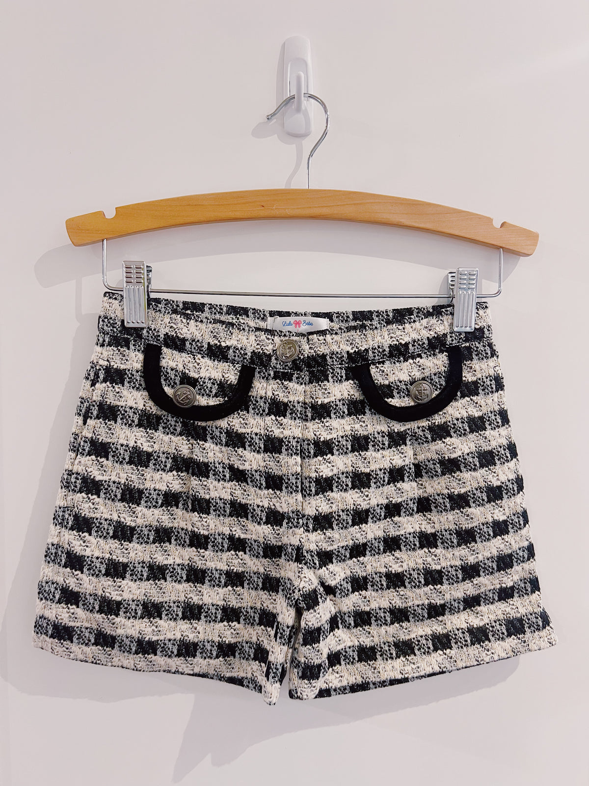 LuLu BeBe Black Tweed Shorts