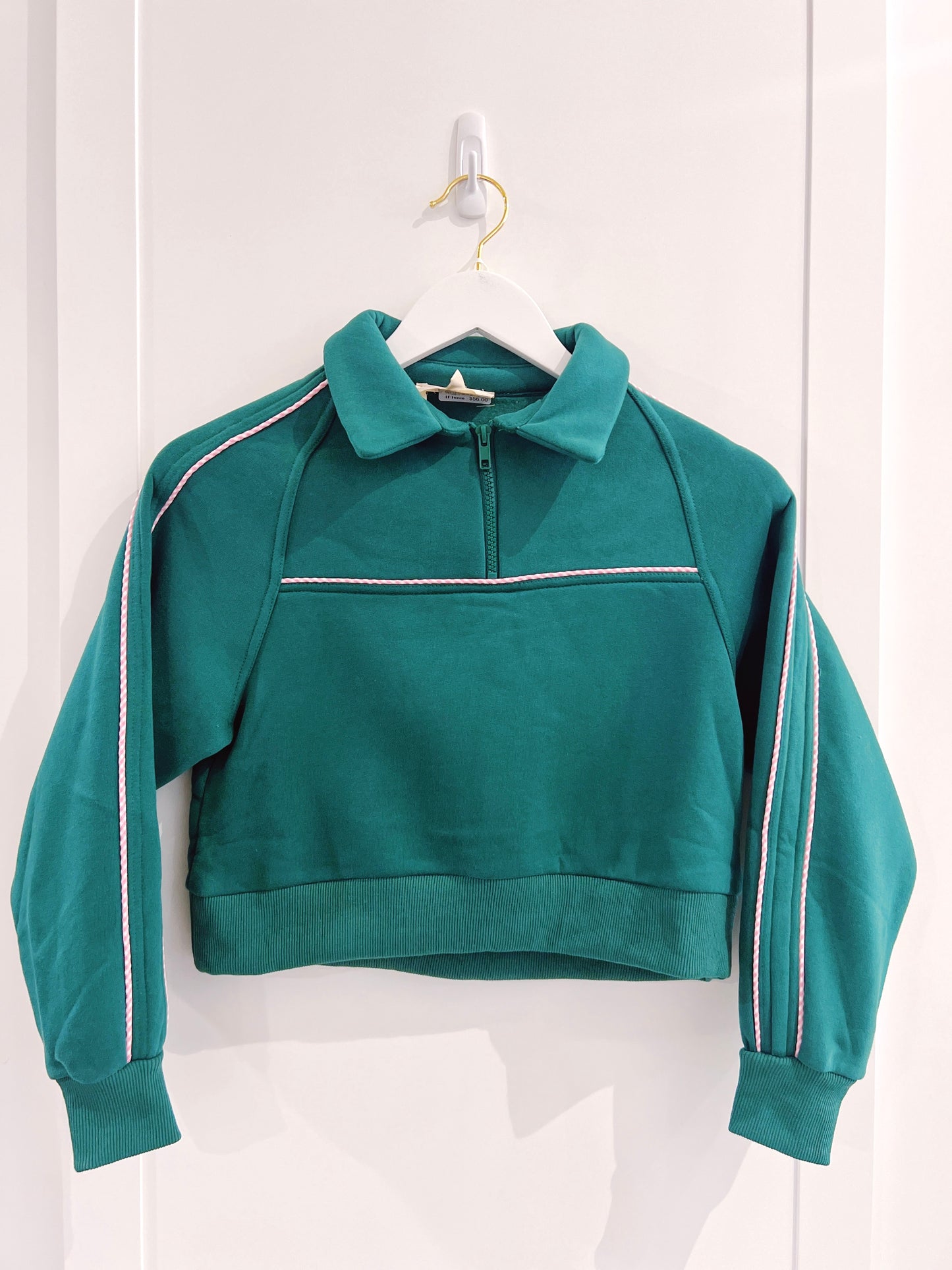 Peach Love Hunter Green 1/4 Zip