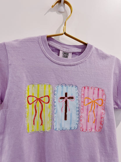 Orchid Bow & Cross Graphic Tee