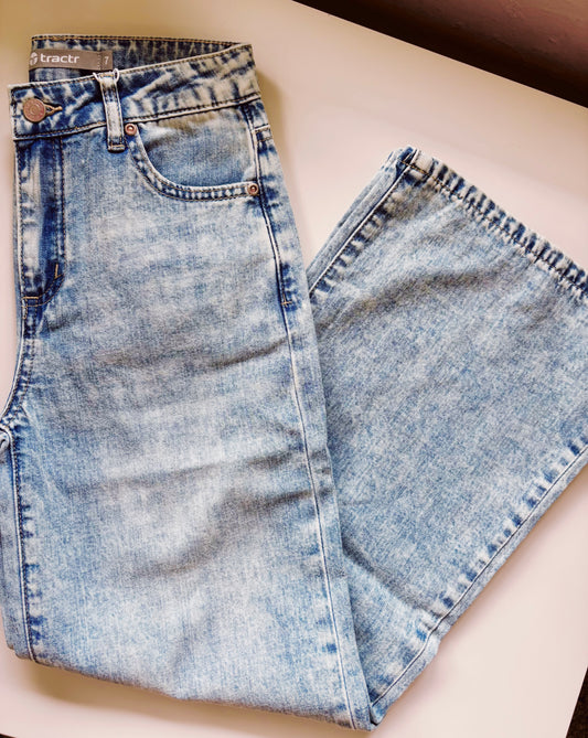 Tractr Light Indigo Basic Wide Leg Denim
