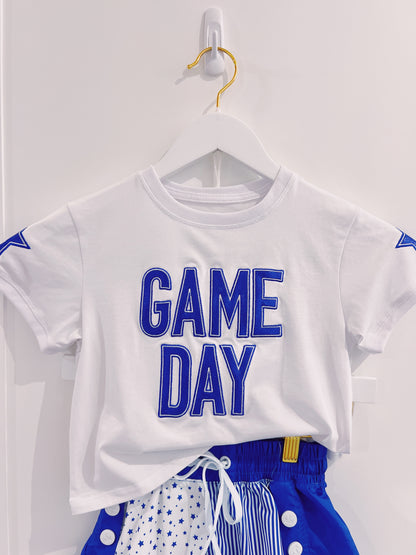 Azarhia Royal Shimmer Applique Boxy Tee
