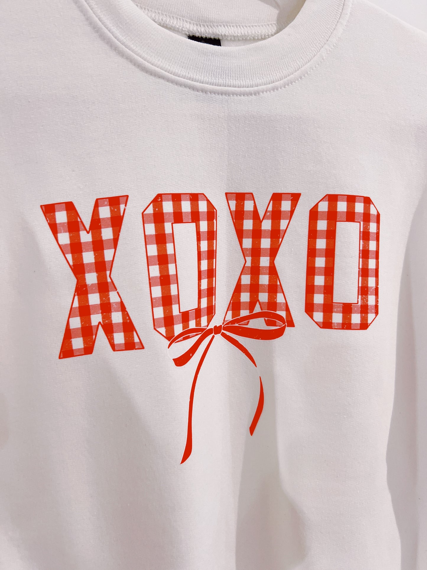 Red Plaid XOXO Graphic Sweatshirt