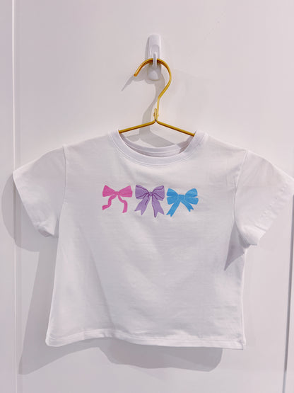 Pastel Bows White Boxy Tee
