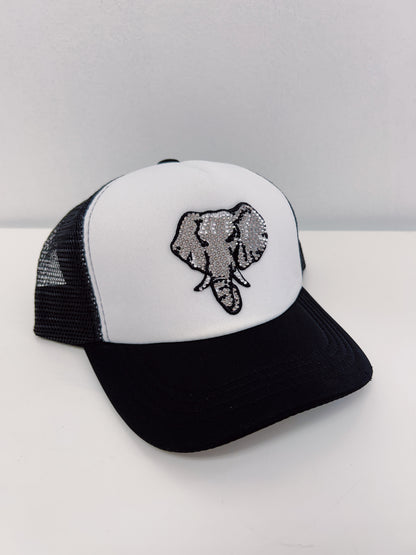Azarhia Elephant Rhinestone Trucker Hat