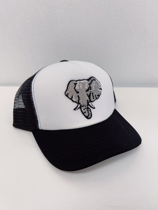 Azarhia Elephant Rhinestone Trucker Hat