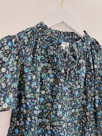 Pleat Twilight Floral Blair Blouse