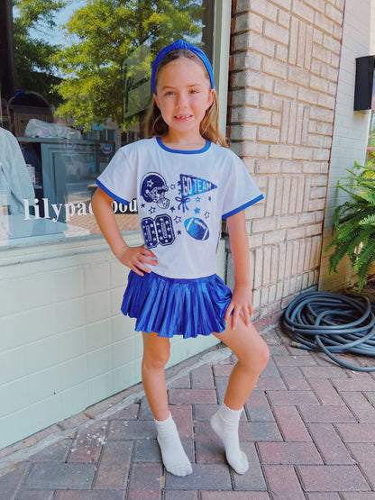 Azarhia Royal Sequin Football Elements Boxy Tee