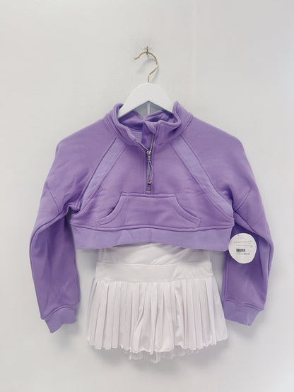 Azarhia Cropped 1/4 Zip Sweatshirt- Lavender