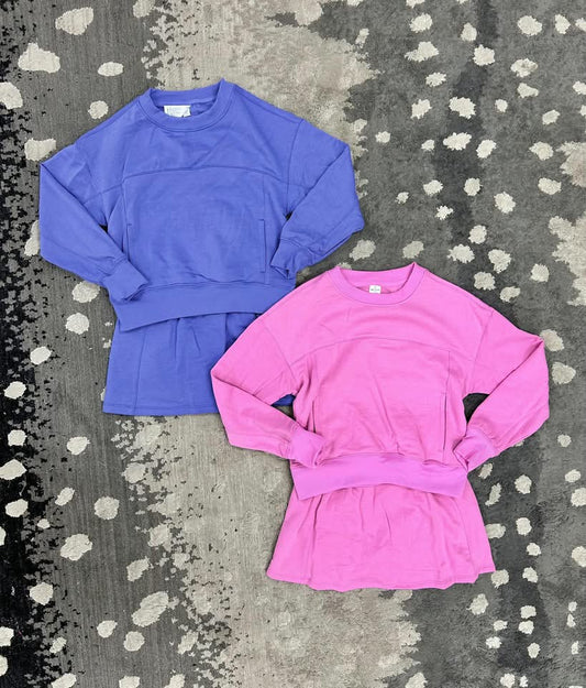 Baja Blue Lucy Brushed Crewneck Skort Set