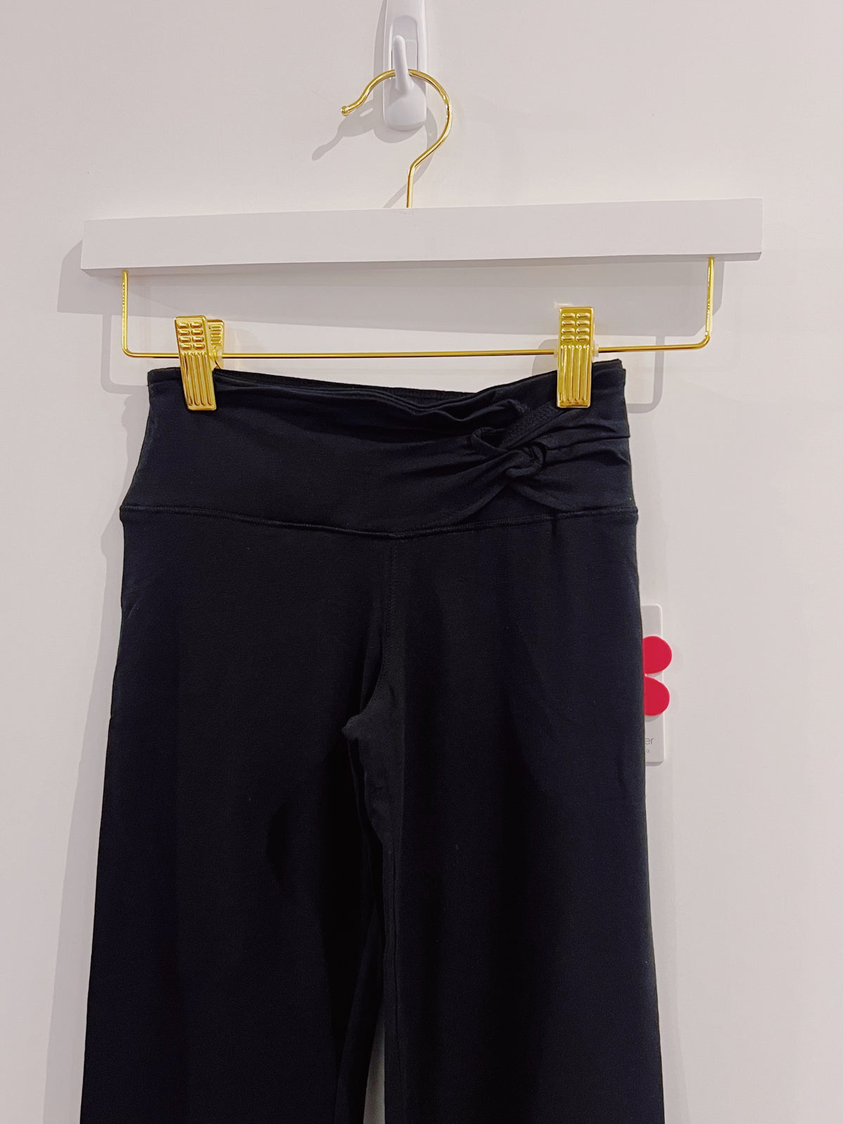 Paper Flower Black Twist Front Flare Pants