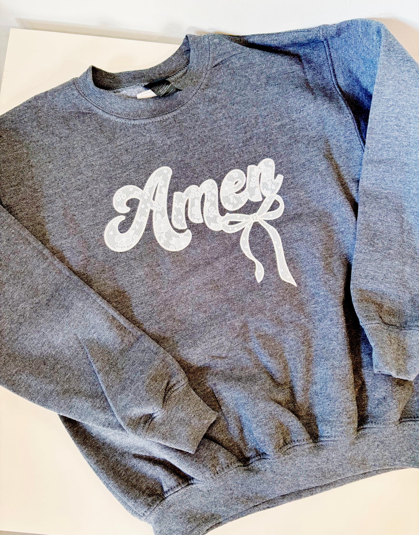 Dark Heather Amen Graphic Sweatshirt