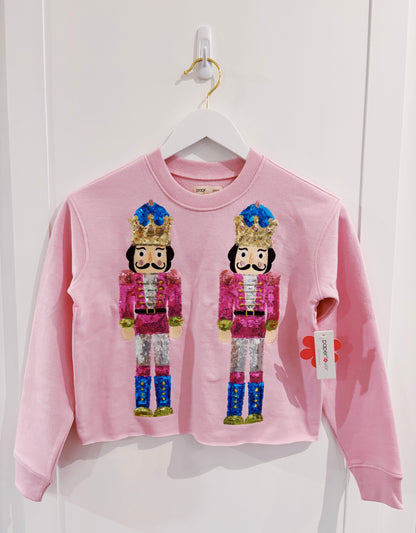 Paper Flower Sequin Nutcrackers Sweatshirt