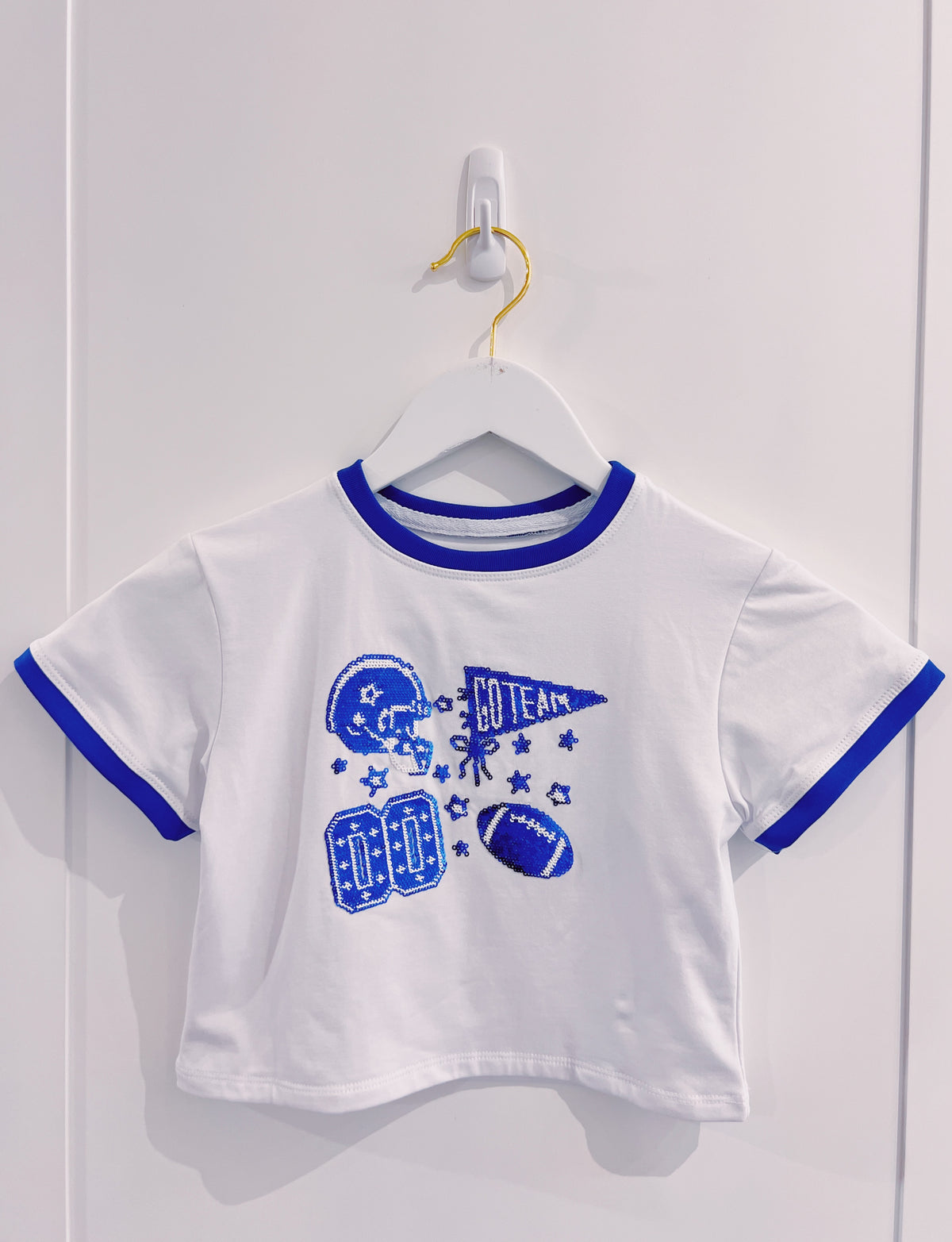 Azarhia Royal Sequin Football Elements Boxy Tee