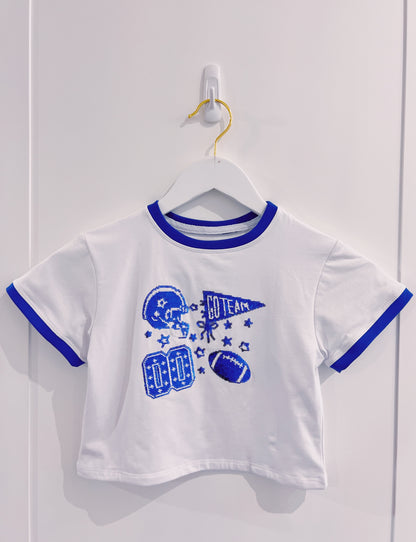 Azarhia Royal Sequin Football Elements Boxy Tee