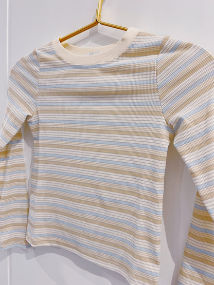 Pleat Blue/Cream Ella Tee