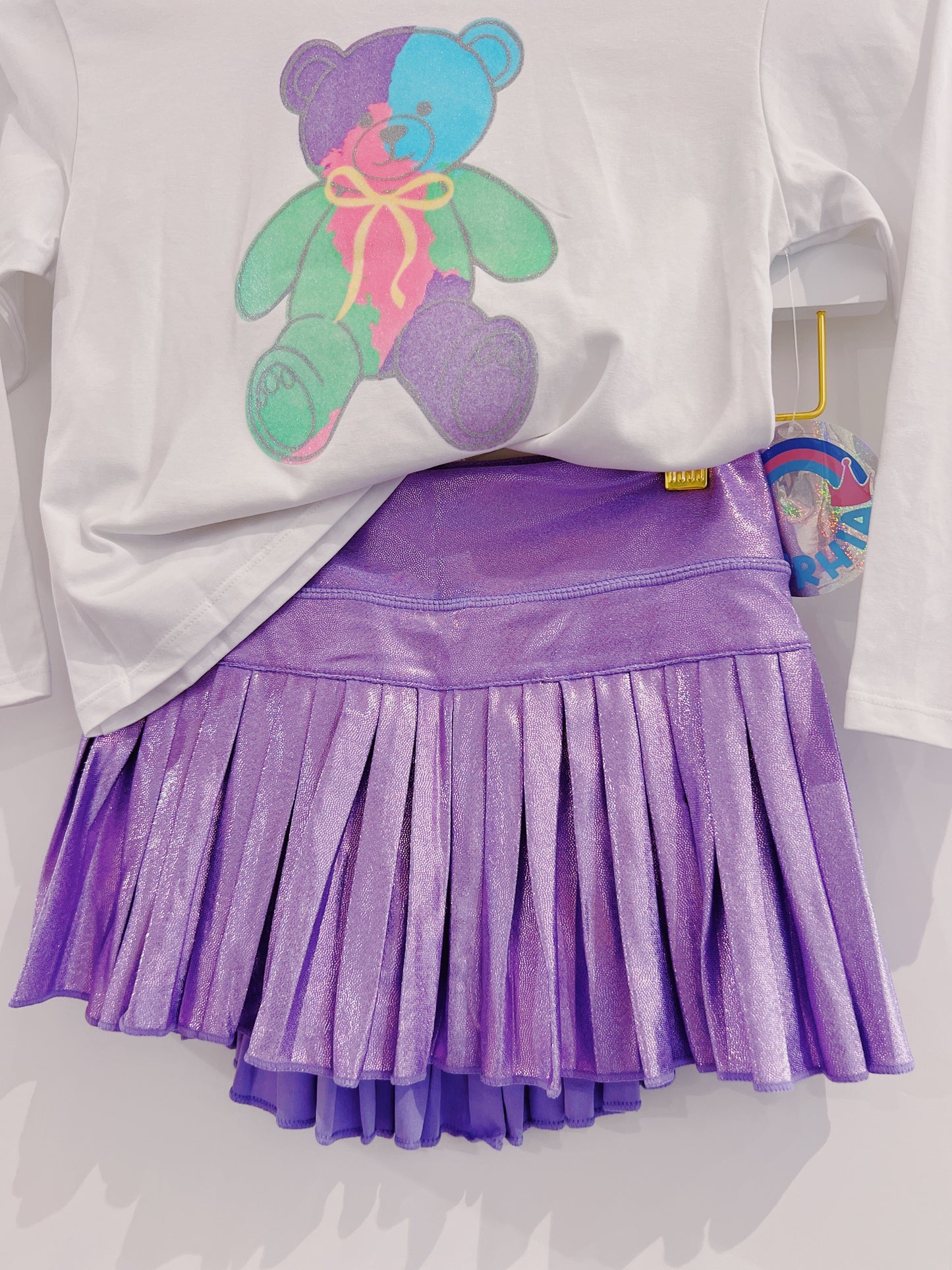 Azarhia Lavender Shimmer Mini Pleated Skort